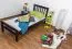 Einzelbett "Easy Premium Line" K8, Buche Vollholz massiv schokobraun lackiert - Liegefläche: 90 x 200 cm