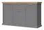 Kommode Lotofaga 11, Farbe: Grau / Walnuss - 102 x 167 x 48 cm (H x B x T)
