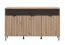 Modernes Wohnzimmer Komplett - Set B Zvesdara, 6-teilig, in Eiche Artisan / Schwarz, zwei Vitrinen, ein TV-Schrank, ein Wandregal, eine Kommode, ein Couchtisch, ABS-Kanten