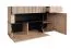 Kommode / Sideboard mit zwei Schubladen Jordalsgrenda 05, Farbe: Eiche / Schwarz, zwei Türen, 5 Fächer, Maße: 90 x 150 x 40 cm, für Wohnzimmer