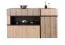 Kommode / Sideboard mit zwei Schubladen Jordalsgrenda 05, Farbe: Eiche / Schwarz, zwei Türen, 5 Fächer, Maße: 90 x 150 x 40 cm, für Wohnzimmer