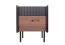 Nachtkommode Mairenke 12, Farbe: Walnuss / Schwarz matt - Abmessungen: 50 x 42 x 40 cm (H x B x T)