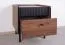 Nachtkommode Mairenke 12, Farbe: Walnuss / Schwarz matt - Abmessungen: 50 x 42 x 40 cm (H x B x T)
