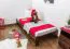 Kinderbett 90 x 200 cm | Massivholz: Kiefer | Nuss Lackiert | inkl. Rollrost Abbildung