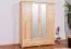 162 cm breiter Kleiderschrank mit 4 Türen, 8 Fächern und 3 Schubladen aus Massiv-Holz | Farbe: Natur | Tiefe: 60 cm Abbildung