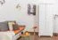 Echtholz Kleiderschrank, Farbe: Weiß 190x80x60 cm Abbildung