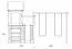 Spielturm S2A inkl. Wellenrutsche, Doppelschaukel-Anbau, Balkon, Sandkasten und Rampe - Abmessungen: 400 x 390 cm (B x T)