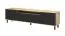 TV-Möbel / TV-Schrank mit geriffelter Front Cienequillas 02, Farbe: Eiche Artisan / Schwarz, Beine: Schwarz, Maße: 54 x 200 x 40 cm, für Wohnzimmer