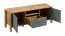 TV-Unterschrank Braianik 27 in Eiche Wotan / Grün, 49 x 138 x 40 cm, 1 offenes Fach, 2 Türen, 2 Fächer, 1 Schublade, Griffe aus Metall, ABS Kantenschutz