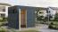 Gartenhaus Lounge Frankfurt 01 mit Dachanbau | Elementgartenhaus | HPL-Fassadenplatten | Weiß / Anthrazit | Schleppdach | Grundfläche 10,5 m²