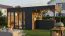 Gartenhaus | Schleppdach | Anthrazit | Grundfläche: 5,59 x 2,34 Meter | inkl. Fußboden | Poolhaus | Sonnenfreude 02 | Elementbauweise | Flachdach | inkl. großem Panoramafenster