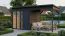 Gartenlaube | Schleppdach | inkl. Fußboden | Anthrazit | Elementbauweise |  4,49 x 2,34 Meter | Poolhaus | Sonnenglück 01  | Flachdach | Fenster aus Sicherheitsglas