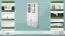 Vitrine Kiefer Vollholz massiv weiß Lagopus 111 - Abmessungen: 200 x 80 x 42 cm (H x B x T)