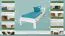 Einzelbett / Gästebett Kiefer massiv Vollholz weiß lackiert 76, inkl. Lattenrost - Abmessung 90 x 200 cm
