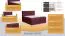 Boxspringbett MINDORO, Box: Bonellfederkern, Matratze: Taschenfederkern, Top Matress: Schaumstoff - Abmessung: 105 x 200 cm - Farbe: Rotbraun