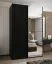 Kleiderschrank / Schiebetürenschrank | 245,5 x 160 x 64 cm | 2 Kleiderstangen | Farbe: Schwarz | 2 Schiebetüren | Spiegel | 11 Fächer | Soft-Close