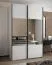 Kleiderschrank / Schiebetürenschrank | 245,5 x 150 x 64 cm | Spiegel | Soft-Close-Funktion | 2 Kleiderstangen | 2 Schiebetüren | 6 Fächer | Farbe: Weiß