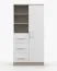 Bücherregal 80 cm breit | Smolikas 33 | Weiß / Sonoma Eiche | 3 Schubladen | weiße Holzgriffe | 159 x 80 x 40 cm | 7 Fächer | Kinder | Jugend