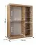 Kleiderschrank / Schiebetürenschrank Signalkuppe 12, Farbe: Kaschmir, eine Spiegeltür, 1,5 Meter breit, fünf Fächer, zwei Kleiderstangen