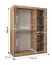 Schiebetürenschrank | eine Spiegeltür | Farbe: Walnuss | 1,5 Meter breit | fünf Fächer | zwei Kleiderstangen | Kleiderschrank | Aluminiumschienen