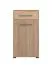 Garderobe Komplett - Set A Paduna, 5-teilig, Farbe: Eiche Artisan, ein Garderobenschrank, eine Kommode, ein Schuhschrank mit Sitzkissen, Spiegel und Garderobe mit 6 Haken