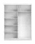 Schiebetürenschrank / Kleiderschrank | Spiegel | 200 x 150 x 61 cm | Weiß / Sonoma Eiche | Bucegi 02 | 2 Türen | 6 Fächer | Griffe: Aluminium