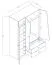 Drehtürenschrank / Kleiderschrank Sirte 03, Farbe: Eiche / Weiß / Grau matt -  Abmessungen: 190 x 120 x 50 cm (H x B x T)