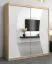 180 cm breiter Kleiderschrank mit 2 Türen | 10 Fächer | Farbe: Sonoma Eiche / Weiß Abbildung