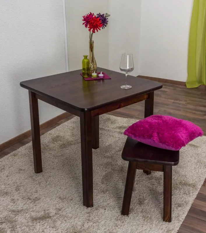 Esszimmertisch Esstisch 75x75 cm, Farbe: Nuss Abbildung