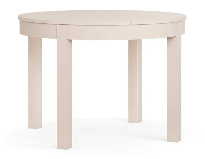 Esstisch ausziehbar | Farbe: Beige | Maße: 110 x 110 cm | zwei Einlegeteile zum Erweitern | Rund | alltagstauglich | ausziehbar bis 210 cm | für Esszimmer