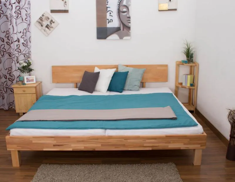 Massivholzbett Kernbuche 200 x 200 cm geölt Abbildung