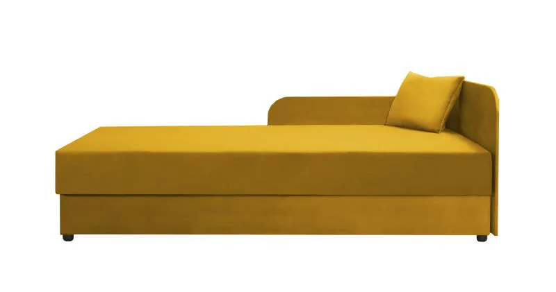 Gelb Gästebett / Tagesbett mit aufklappbaren Stauraum Lobatos 86, Kopfteil rechts, Liegefläche: 80 x 195 cm, bequeme Polsterung, Sofa-Bett