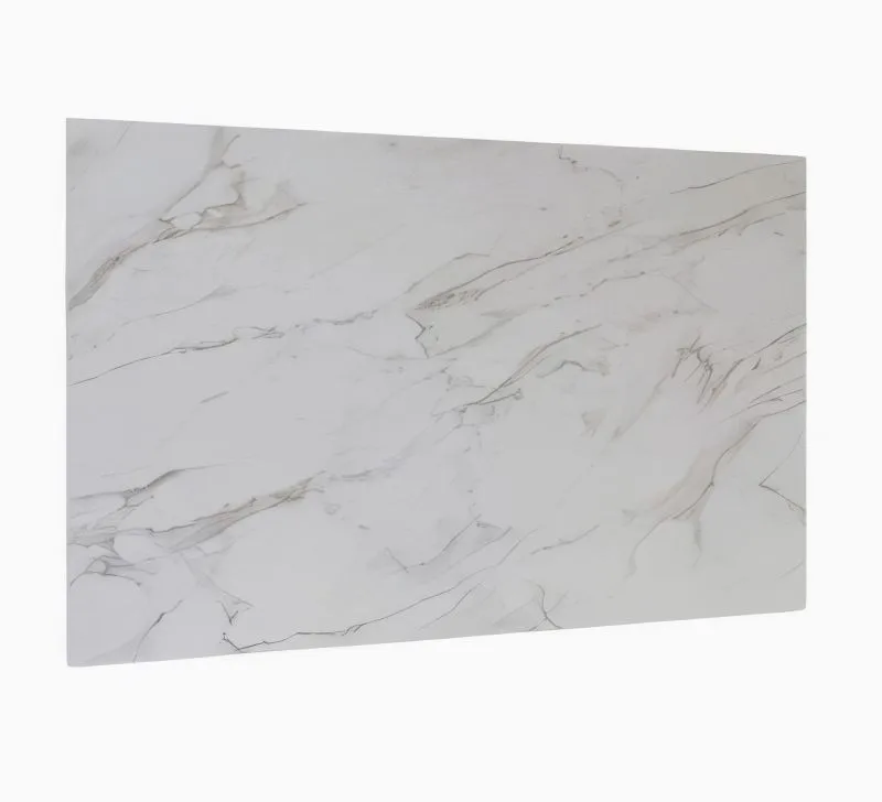 Rückwandpaneel / Wandpaneel | inkl. LED-Beleuchtung | 180 x 4 x 112,5 cm | Weißer Marmor | für Wohnzimmer | hochwertig Verarbeitet