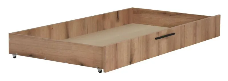 Schublade für Doppelbett Cerdanyola, Farbe: Eiche / Grau - Abmessungen: 19 x 120 x 78 cm (H x B x L)