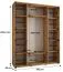 Schiebetürenschrank Tharo in Schwarz/Eiche, auch für Wohnzimmer geeignet, Anti Staubbürsten, Metallgriffe in schwarz, 235,2 x 190 x 45 cm, platzsparend