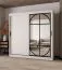 Kleiderschrank | Weiß Matt | Spiegeltür | Moderne Details | 200 x 62 x 200 cm | Schiebetürenschrank | 10 Fächer | 2 Kleiderstangen | hochwertig Verarbeitet