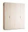 Falttür / Kleiderschrank | Farbe: Beige / Eiche | 3 Schubladen | 3 Kleiderstangen | 200 x 60 x 240 cm | inkl. LED-Beleuchtung | Soft-Close-Funktion