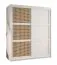 Kleiderschrank mit modernen Design Kasbek 29, Weiß Matt, Maße: 200 x 150 x 62 cm, mit Aluminiumführungen, 5 Holzeinlegeböden
