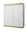 Schlichter Kleiderschrank mit genügend Stauraum Bernina 64, Weiß Matt, Maße: 200 x 180 x 62 cm, Griffe: Gold, 10 Fächer
