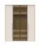 Kleiderschrank mit zwei Glastüren Neiafu 38, Farbe: Kaschmir, Soft-Close-Funktion, inkl. Innenbeleuchtung, neun Einlegeböden, Maße: 224 x 182 x 56 cm