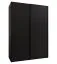 Kleiderschrank / Schiebetürenschrank | ABS-Kanten | 2 Kleiderstangen | 245,5 x 170 x 64 cm | 11 Fächer | 2 Schiebetüren | Soft-Close | Farbe: Schwarz