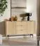 Kommode | Farbe: Eiche Mavelie | 2 Drehtüren | Soft-Close Funktion | 3 Vollauszug Schubladen | 4 Fächer | 150 x 40 x 85 cm | hochwertig Verarbeitet | Sideboard