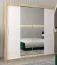 200 cm breiter Kleiderschrank mit 10 Fächern und 2 Türen | Farbe: Sonoma Eiche / Weiß Abbildung