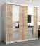 200 cm breiter Kleiderschrank mit 2 Türen | 10 Fächer | Farbe: Sonoma Eiche / Weiß Abbildung
