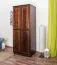 Kleiderschrank | 2 Drehtüren | 1 Fach | mit Kleiderstange | 80 cm breit | Massivholz | Farbe: Nuss Abbildung
