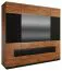 Kleiderschrank, Breite: 224 cm, Farbe: Walnuss / Schwarz Abbildung