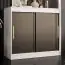 Schlichte Kommode mit zwei Schiebetüren Liskamm 50, Farbe: Weiß matt / Schwarz matt - Abmessungen: 100 x 100 x 45 cm (H x B x T), mit vier Fächern