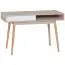 Schreibtisch im skandinavischen Stil, Farbe: Sonoma / Weiß - Abmessungen: 79 x 55 x 120 cm (H x B x T), mit Schublade & Fach