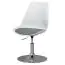 Design Schalendrehstuhl Apolo 130, Farbe: Weiß / Grau / Chrome, Sitz 360° drehbar & höhenverstellbar