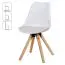 Stuhl 2er Set im Skandinavischen Stil, Farbe: Weiß / Eiche, mit freundlichen Farben und hellem Holz